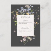 Fijne Boho Wildbloemen Houtskool Details Informatiekaartje (Voorkant)