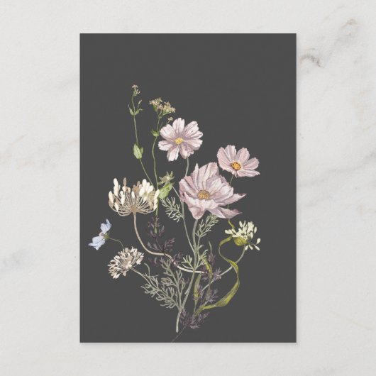 Fijne Boho Wildbloemen Houtskool Details Informatiekaartje (Achterkant)