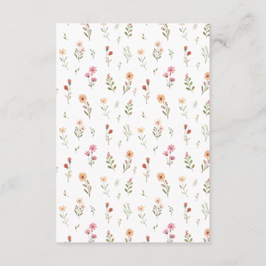 Fijne Boho Wilde Bloemen Bruiloft Brunch Bedankkaart (Achterkant)