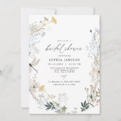 Fijne Boho Wildflower Vlinder Vrijgezellenfeest Kaart (Voorkant)