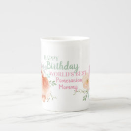 Fijne Bone China POMERANIAN Moeder Verjaardag Mok