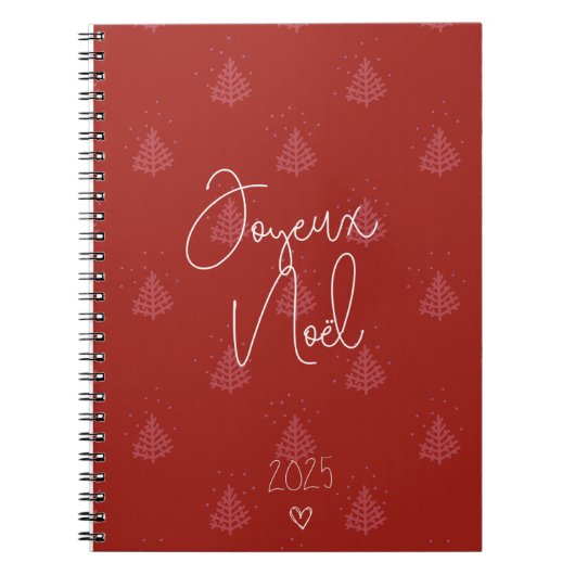 Fijne bordeale Kerstmis 2025 Notitieboek (Voorkant)