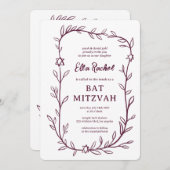 Fijne Botanische Bar Bat Mitswa CUSTOM QR-code Kaart (Voorkant / Achterkant)