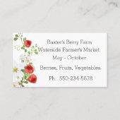 Fijne botanische bloeiende aardbeienwijnstok visitekaartje (Achterkant)