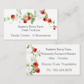 Fijne botanische bloeiende aardbeienwijnstok visitekaartje (Voorkant / Achterkant)