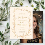 Fijne Botanische CUSTOM FOTO Bar Bat Mitswa Kaart<br><div class="desc">Perfecte kaart om een bat mitswa, bar mitswa of andere Joodse viering aan te kondigen! Hand getekende delicate blad trame art voor u! VOLLEDIG ! Klik hierboven op "Personaliseren" om de tekst te bewerken. Klik op "Bewerken met ontwerpgereedschap" om de lettertypen, kleuren en plaatsingen aan te passen en om uw...</div>