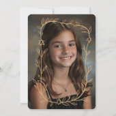 Fijne Botanische CUSTOM FOTO Bar Bat Mitswa Kaart (Achterkant)