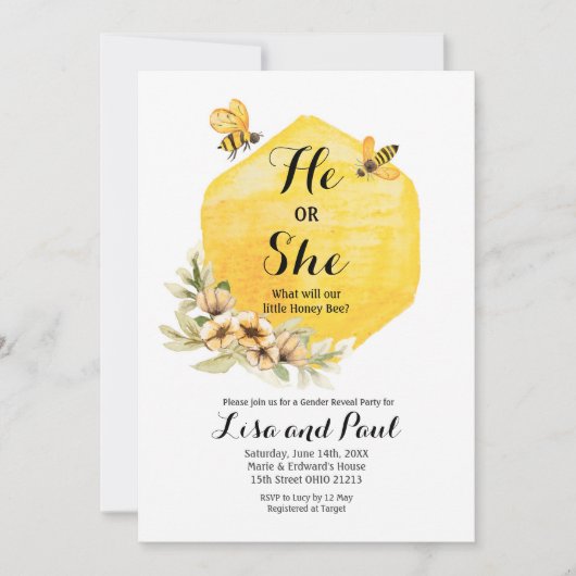 Fijne botanische gender bij bijen onthullen kaart (Voorkant)