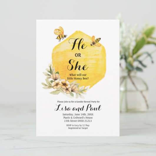 Fijne botanische gender bij bijen onthullen kaart (Staand voorkant)