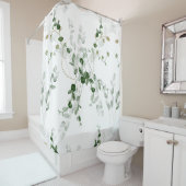 Fijne botanische groene bladeren douchegordijn (In situ)