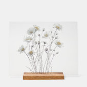 Fijne Botanische Schets van Wilde Bloem Acryl Bord (Voorkant)