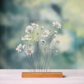 Fijne Botanische Schets van Wilde Bloem Acryl Bord (Neutraal)