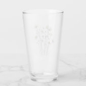 Fijne Botanische Schets van Wilde Bloem Glas (Achterkant)