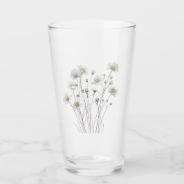 Fijne Botanische Schets van Wilde Bloem Glas