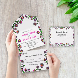 Fijne botanische tuin bloemen bloemenbruiloft all in one uitnodiging