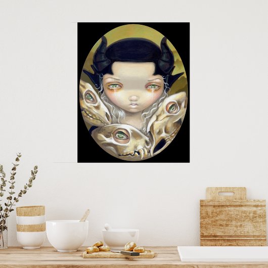 Fijne Botten met een middeleeuwse schedel Poster (Keuken)