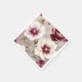 Fijne Bourgondische botanische bloem Servet (Hoek)