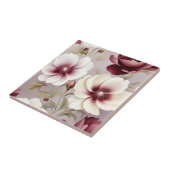 Fijne Bourgondische botanische bloem Tegeltje (Zijkant)