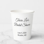 Fijne Bruidsuitnodiging: Wit  Papieren Bekers (Achterkant)