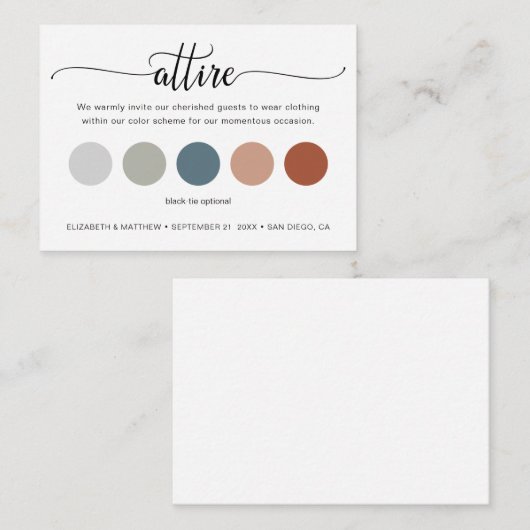 Fijne bruiloft Kleurvoetcode invoegen Informatiekaartje (Voorkant / Achterkant)