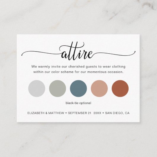 Fijne bruiloft Kleurvoetcode invoegen Informatiekaartje (Voorkant)