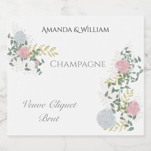 Fijne bruiloftssprankelende wijn sparkling wijnetiket (Enkel label)