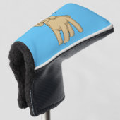 Fijne bruine poedel cartoon illustratie golfheadcover (3/4 voorkant)