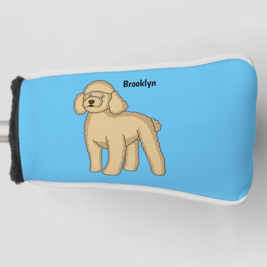 Fijne bruine poedel cartoon illustratie golfheadcover (Voorkant)
