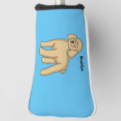 Fijne bruine poedel cartoon illustratie golfheadcover (Draai 90)