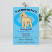 Fijne bruine poedel cartoon illustratie kaart (Staand voorkant)