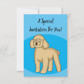 Fijne bruine poedel cartoon illustratie kaart (Achterkant)