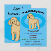 Fijne bruine poedel cartoon illustratie kaart (Voorkant / Achterkant)