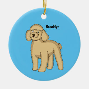 Fijne bruine poedel cartoon illustratie keramisch ornament
