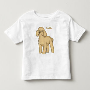 Fijne bruine poedel cartoon illustratie kinder shirts