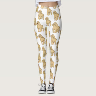 Fijne bruine poedel cartoon illustratie leggings