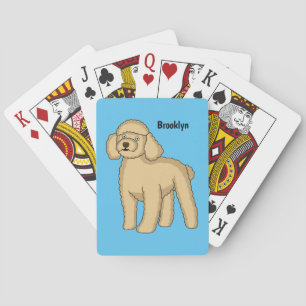 Fijne bruine poedel cartoon illustratie pokerkaarten