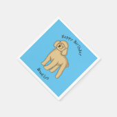 Fijne bruine poedel cartoon illustratie servet (Hoek)