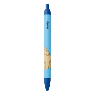 Fijne bruine poedel cartoon illustratie zwarte inkt pen