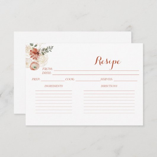 Fijne bruine roze bruinkgoud Recipe Kaarten (Voorkant / Achterkant)