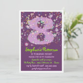 Fijne bubbels! Colorful Number Birthday Party Kaart (Staand voorkant)