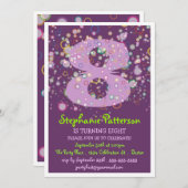 Fijne bubbels! Colorful Number Birthday Party Kaart (Voorkant / Achterkant)