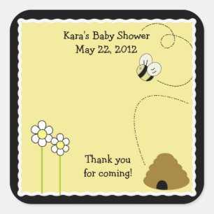 Fijne Bumble Bee SQUARE Favor Sticker