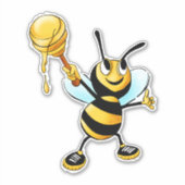 Fijne Bumble met een honingzak Sticker (Voorkant)