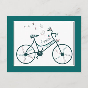 Fijne Butterflies Flowers en Freedom Bike-ventilat Briefkaart