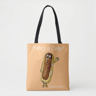 Fijne Cake Grappige Chocolade Eclair Excentrieke K Tote Bag