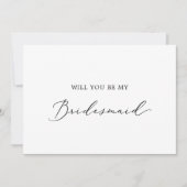 Fijne Calligrafie Bridesmaid-conceptkaart Kaart (Voorkant)