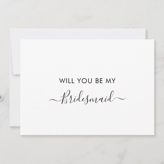 Fijne Calligrafie Bridesmaid-conceptkaart Kaart (Voorkant)