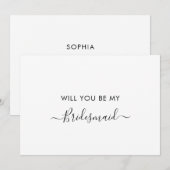 Fijne Calligrafie Bridesmaid-conceptkaart Kaart (Voorkant / Achterkant)