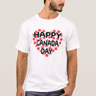 Fijne Canada-dag Functie Canadese vlag Canada trot T-shirt