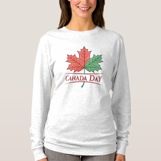Fijne Canada Dag. Lange mouw T-shirt (Voorkant)